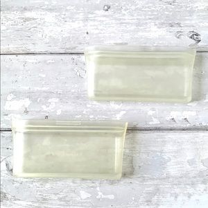 Zip Top Snack Stasher Bags Clear Frost 2pc Reusable Eco Sustainable Food Storage